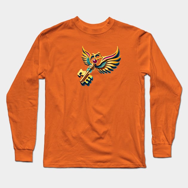 Magic Flying Key Long Sleeve T-Shirt by CatCoconut-Art